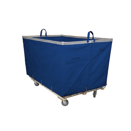 Steele Canvas Basket 24 BU Permanent Truck Blue Vinyl w/Grey Vinyl - 3in Casters 2 Swivel 2 Rigid 9324VBLUVGRYW3